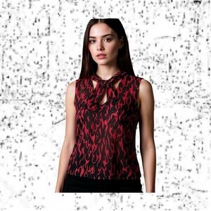 Coin Vintage Red Flame Black Sequin